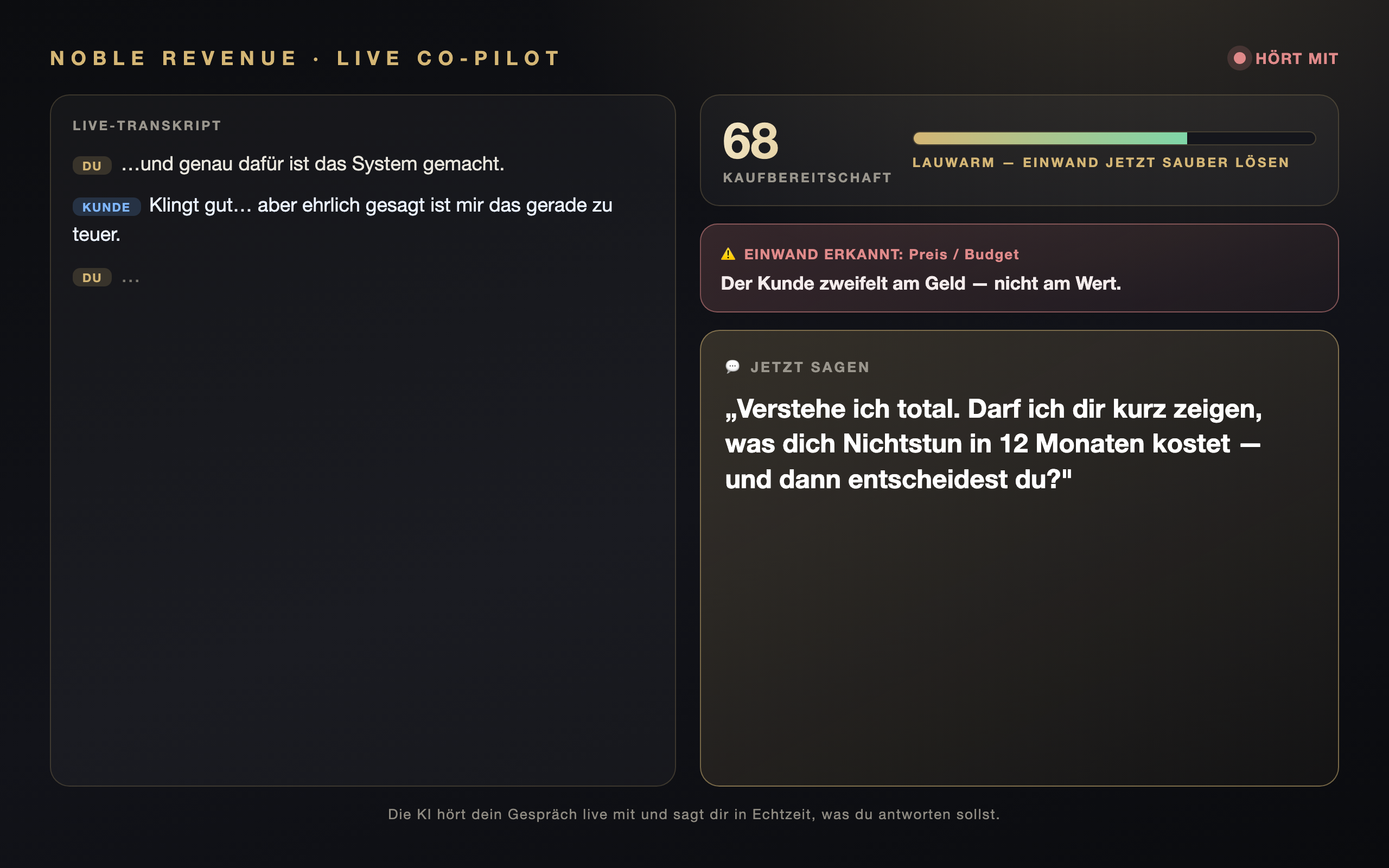 Live Co-Pilot in Aktion